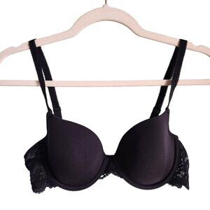 Wacoal Bra 36B Black Women's French Garden T Shirt Contour Underwire Back Close